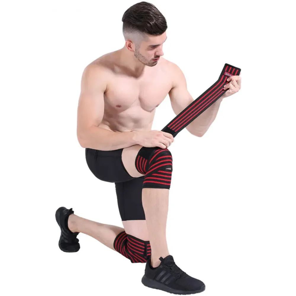 180 x 8Cm Fitness Leg Knee Compression Straps Elastic Bandages For Weightlifting Squats And Training