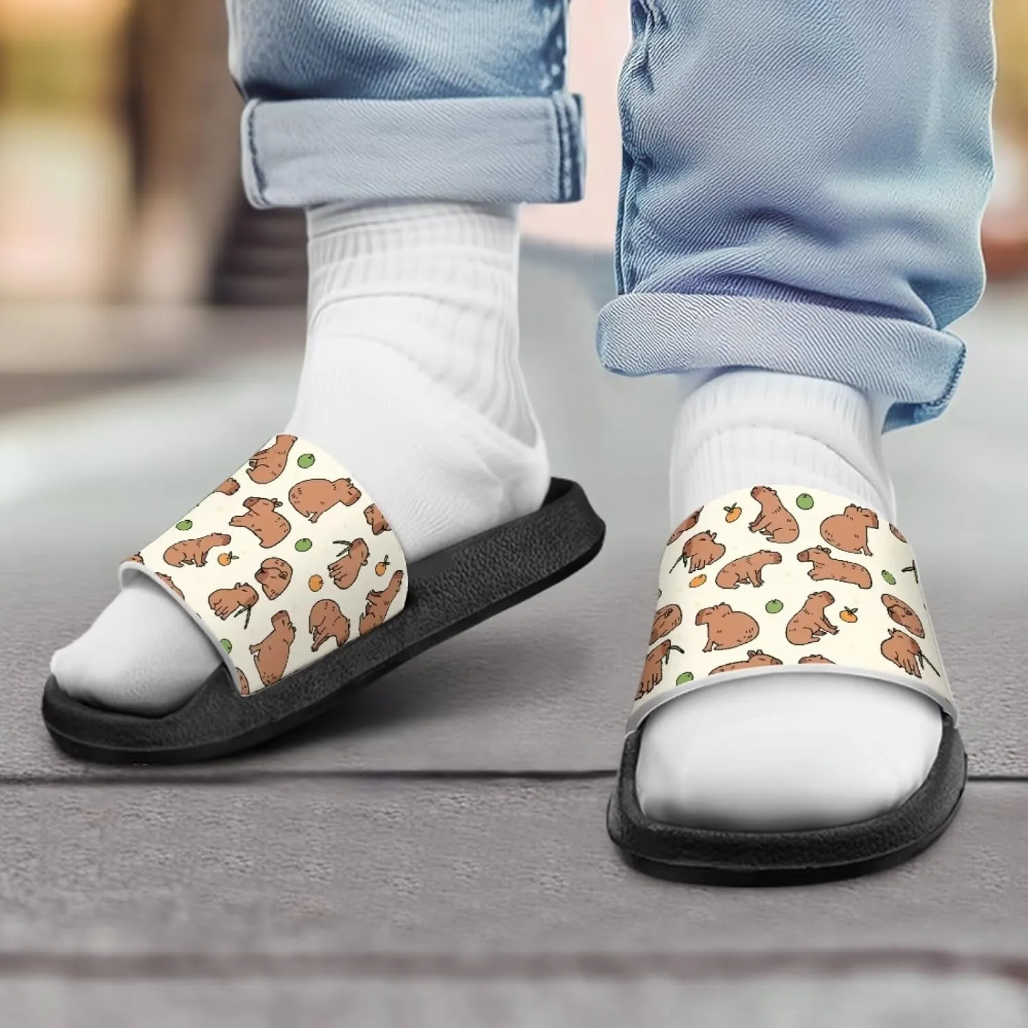 Animal Pattern Sandals House Slides Children's Cozy Pillow Slippers Soft Non-Slip for Beach Pool Bathroom