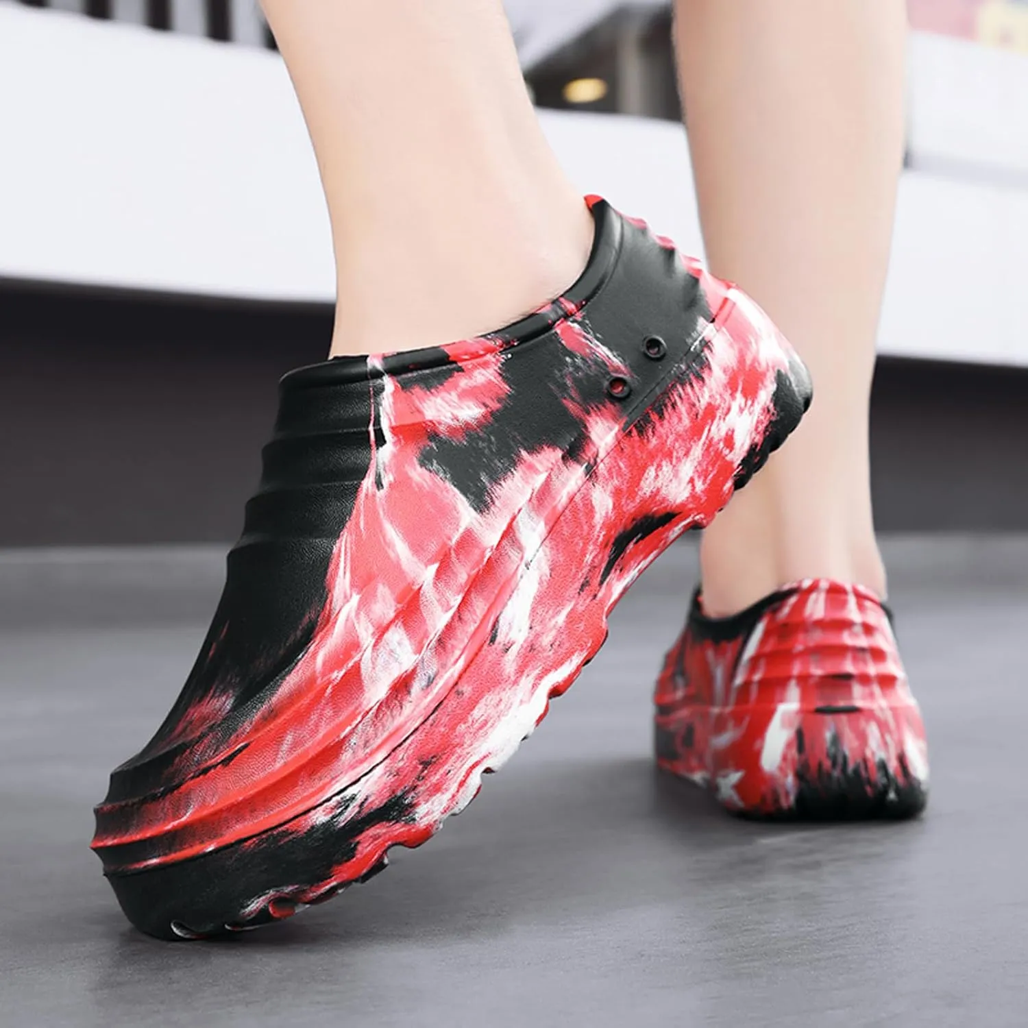 CERYTHRINA Camouflage Chef Shoes for Men:Non-Slip Waterproof Kitchen Work Clogs - Women's Resistant Lightweight Chef - Slip On Design for Restaurant Nursing