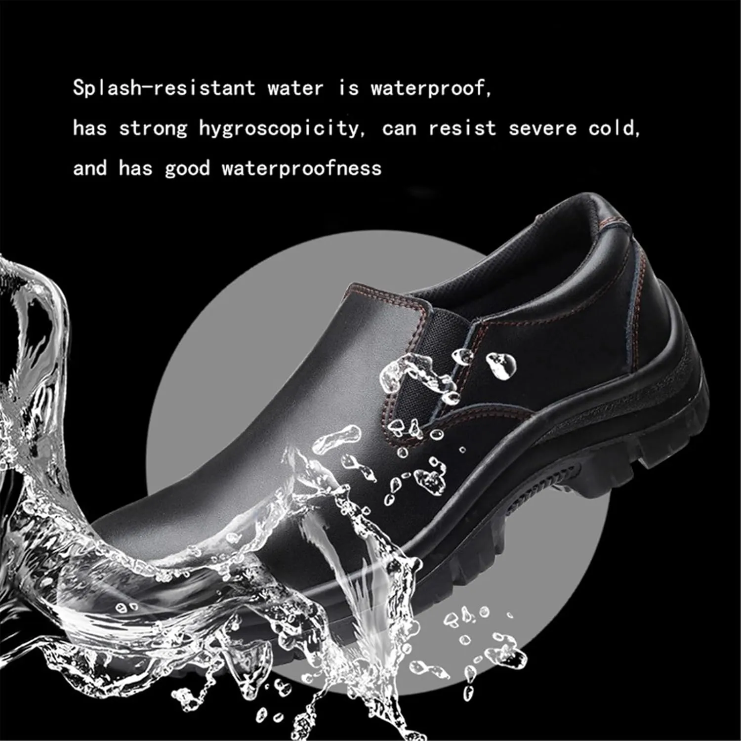 Chef Shoes for Men, Men Safety Steel Toe Anti-Smash Non Slip Waterproof Oil Resistant Kitchen Chef Shoes, Durable Anti Kick Anti-Puncture Safety Walking Sneakers, for Chef, Nurse, Garden