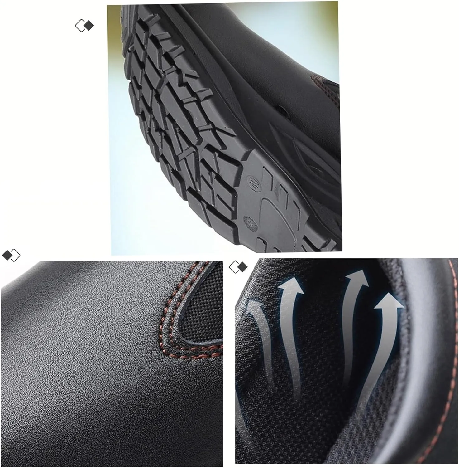 Chef Shoes for Men, Men Safety Steel Toe Anti-Smash Non Slip Waterproof Oil Resistant Kitchen Chef Shoes, Durable Anti Kick Anti-Puncture Safety Walking Sneakers, for Chef, Nurse, Garden