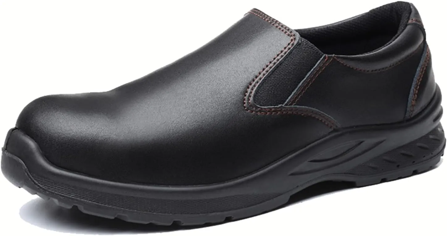 Chef Shoes for Men, Men Safety Steel Toe Anti-Smash Non Slip Waterproof Oil Resistant Kitchen Chef Shoes, Durable Anti Kick Anti-Puncture Safety Walking Sneakers, for Chef, Nurse, Garden