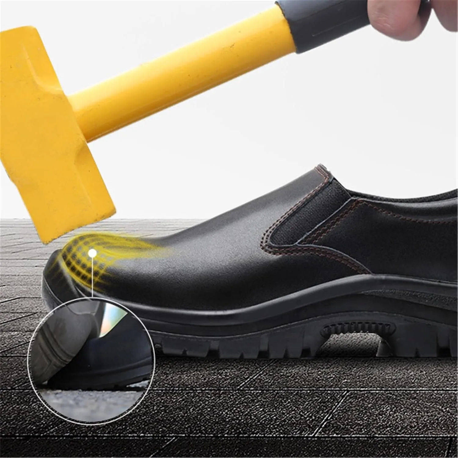 Chef Shoes for Men, Men Safety Steel Toe Anti-Smash Non Slip Waterproof Oil Resistant Kitchen Chef Shoes, Durable Anti Kick Anti-Puncture Safety Walking Sneakers, for Chef, Nurse, Garden