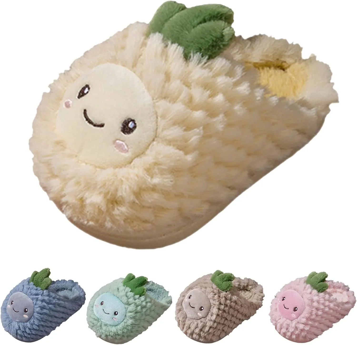 Christmas Hoilday Girl Boy Pineapple Slipper Toddler House Cute Plush Warm Bedroom Flat Bottom Soft Slippers