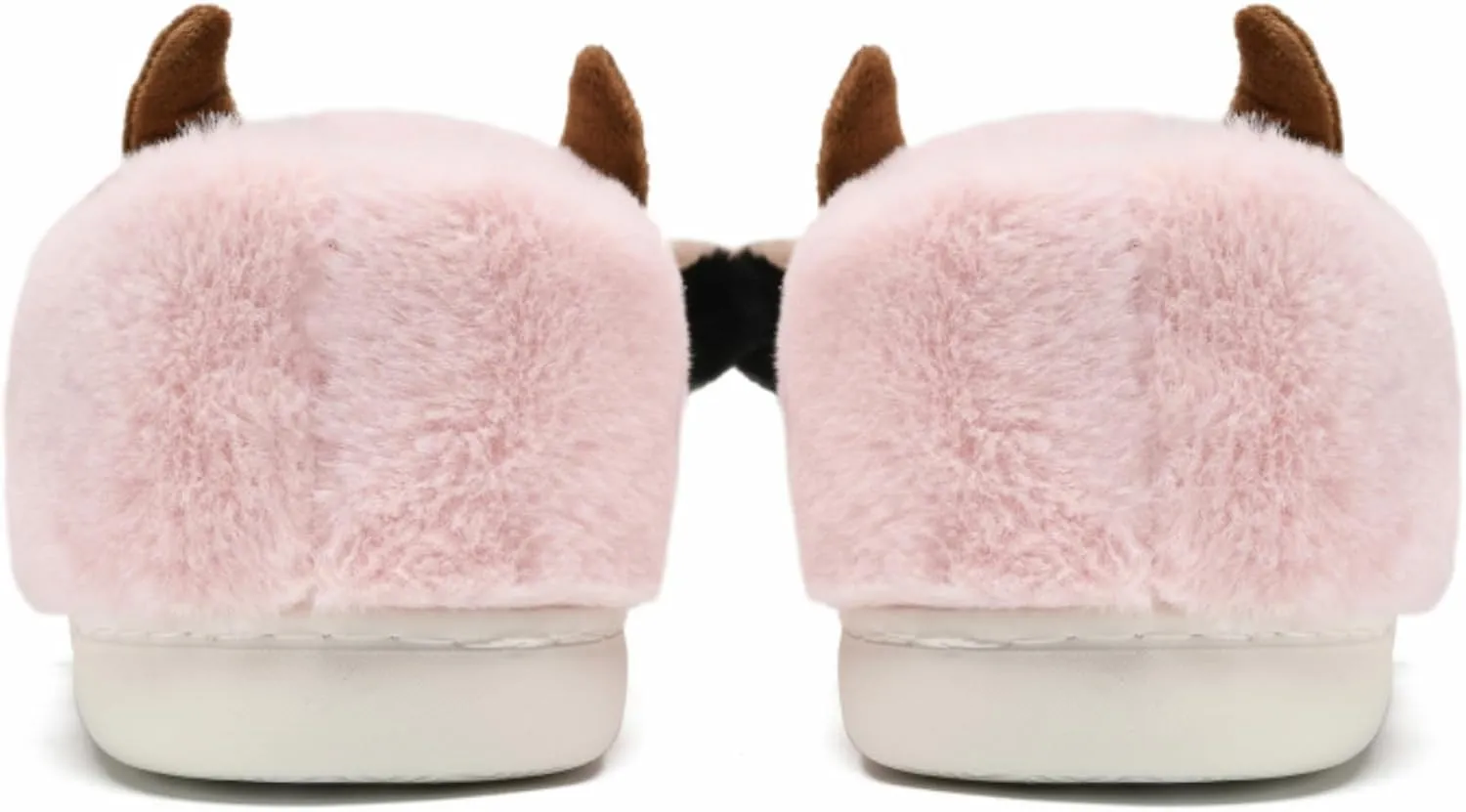 Cow Cotton Slippers, Thick Sole Kawaii Fluffy Winter Indoor Outdoor Cute Slippers for Women and Men