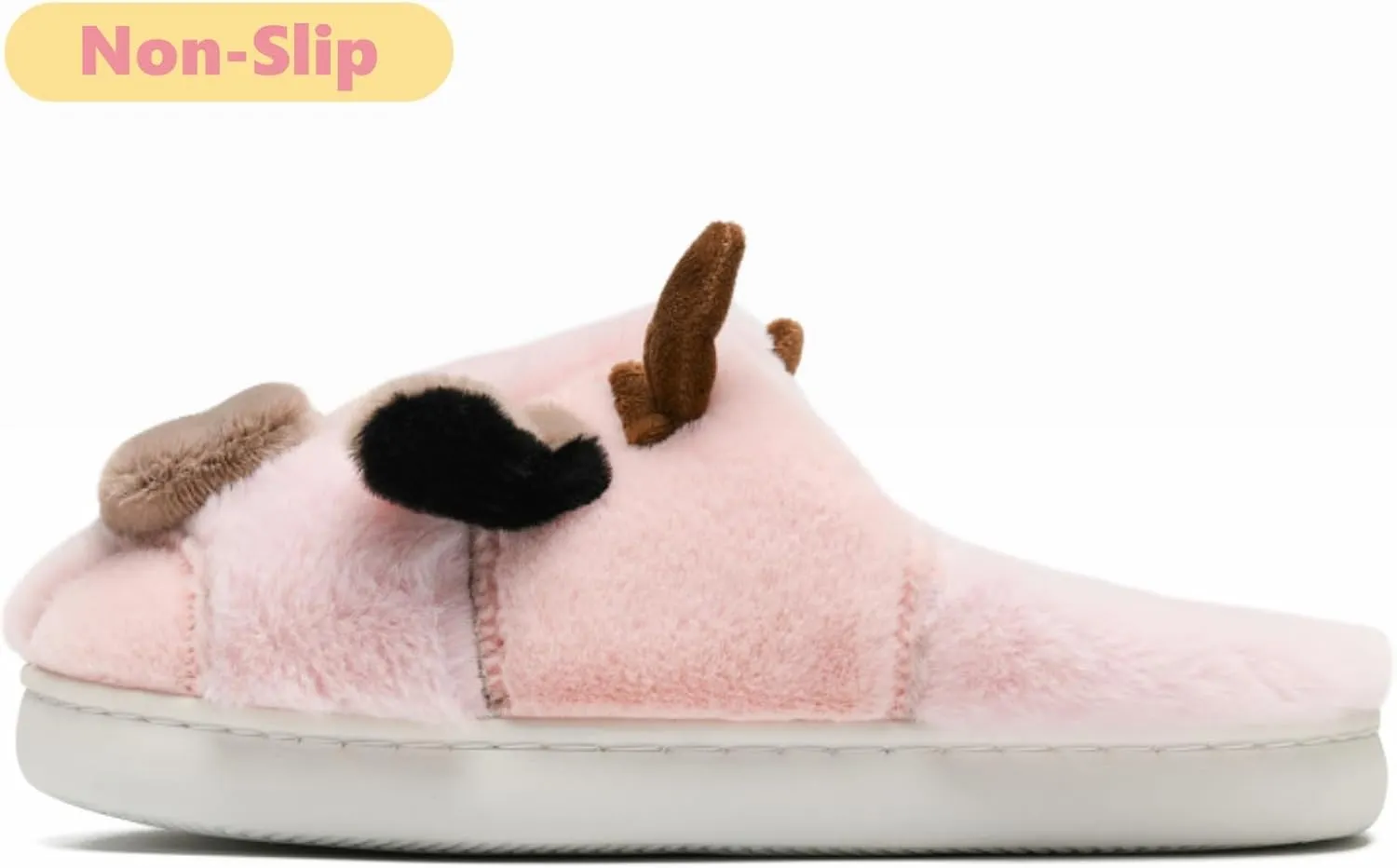 Cow Cotton Slippers, Thick Sole Kawaii Fluffy Winter Indoor Outdoor Cute Slippers for Women and Men