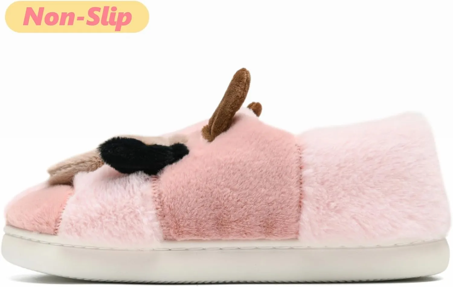 Cow Cotton Slippers, Thick Sole Kawaii Fluffy Winter Indoor Outdoor Cute Slippers for Women and Men