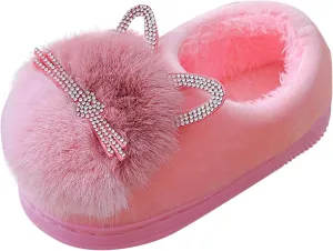 Cute Cat Cozy Slippers for Kids Warm Plush Winter Cotton Furry House Slipper Girls Boys Fuzzy Warm Bedroom House 11