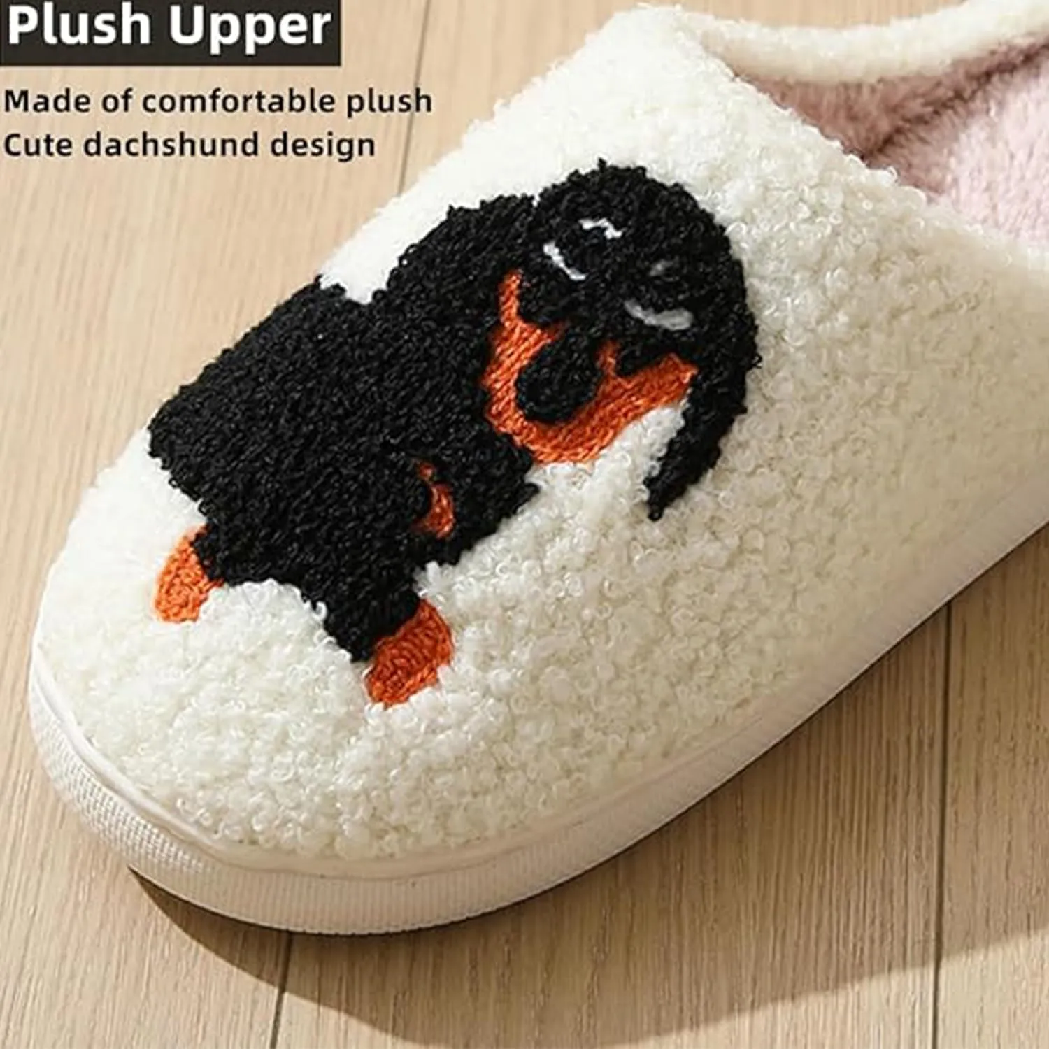 Dachshund Dog Slippers For Women Men, Fuzzy Memory Foam Kawaii Cartoon Animal Slippers, Winter Warm Fluffy Shoes, Slip On House Shoes
