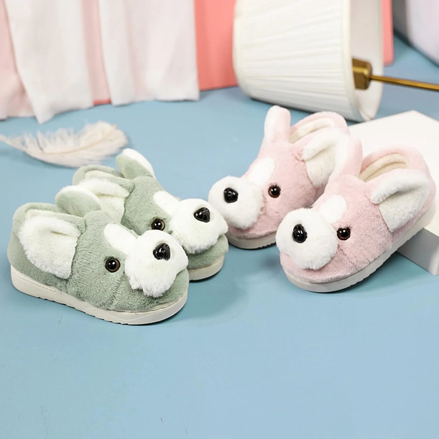 Girls Boys Home Slippers Warm Dog House Slippers for Toddler Winter Indoor Outdoor Shoes Kids Home Slippers