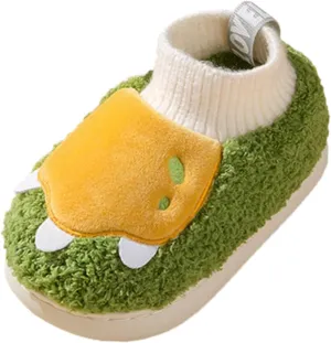 Girls Boys Unisex Home Slippers Warm Dinosaur House Slippers for Infant and Toddler Lined Infant Tennis Shoes Size 3