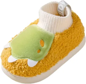 Girls Boys Unisex Home Slippers Warm Dinosaur House Slippers for Infant and Toddler Lined Infant Tennis Shoes Size 3