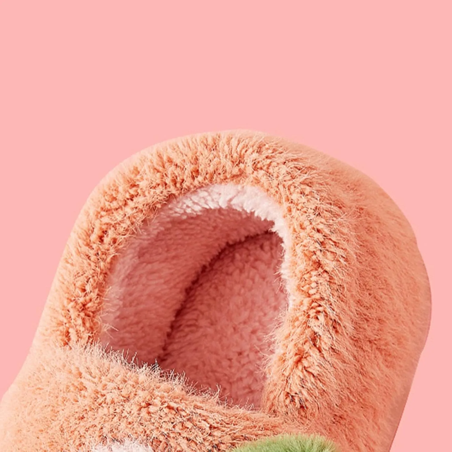 Girls Cute Fruit prints Slippers with Memory Foam Toddler Boys Girls Plush Warm Winter House Shoes Kids Flat Slippers