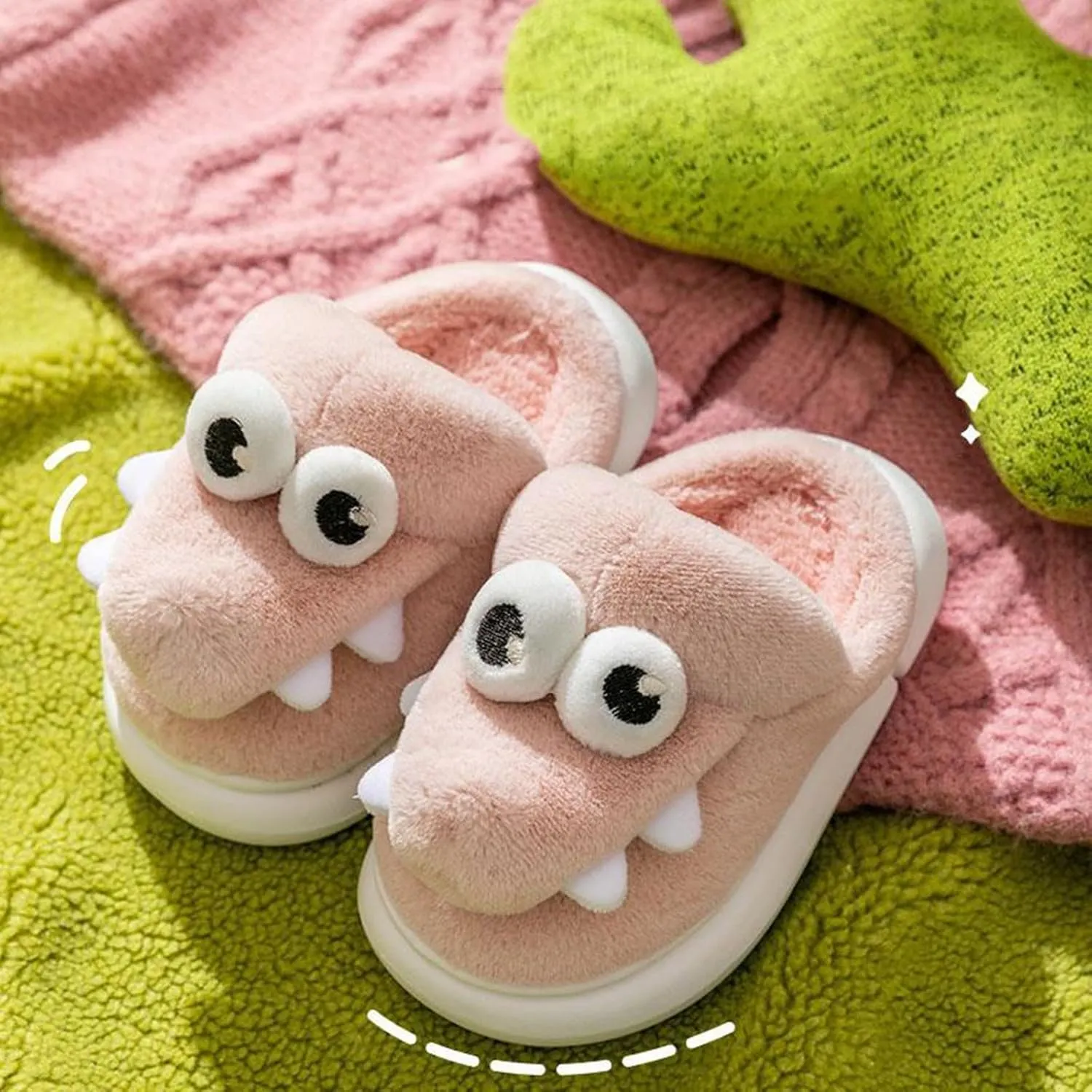 Girls Glitter Childrens Girl Cotton Slippers Cute Stereoscopic Animals Warm Indoor Non Slip House Slipper Sock