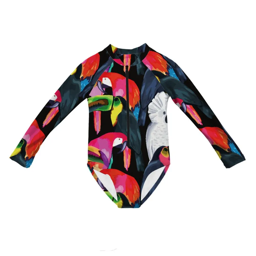 Headster Oasis Birds LongSleeve One Piece Swimsuit