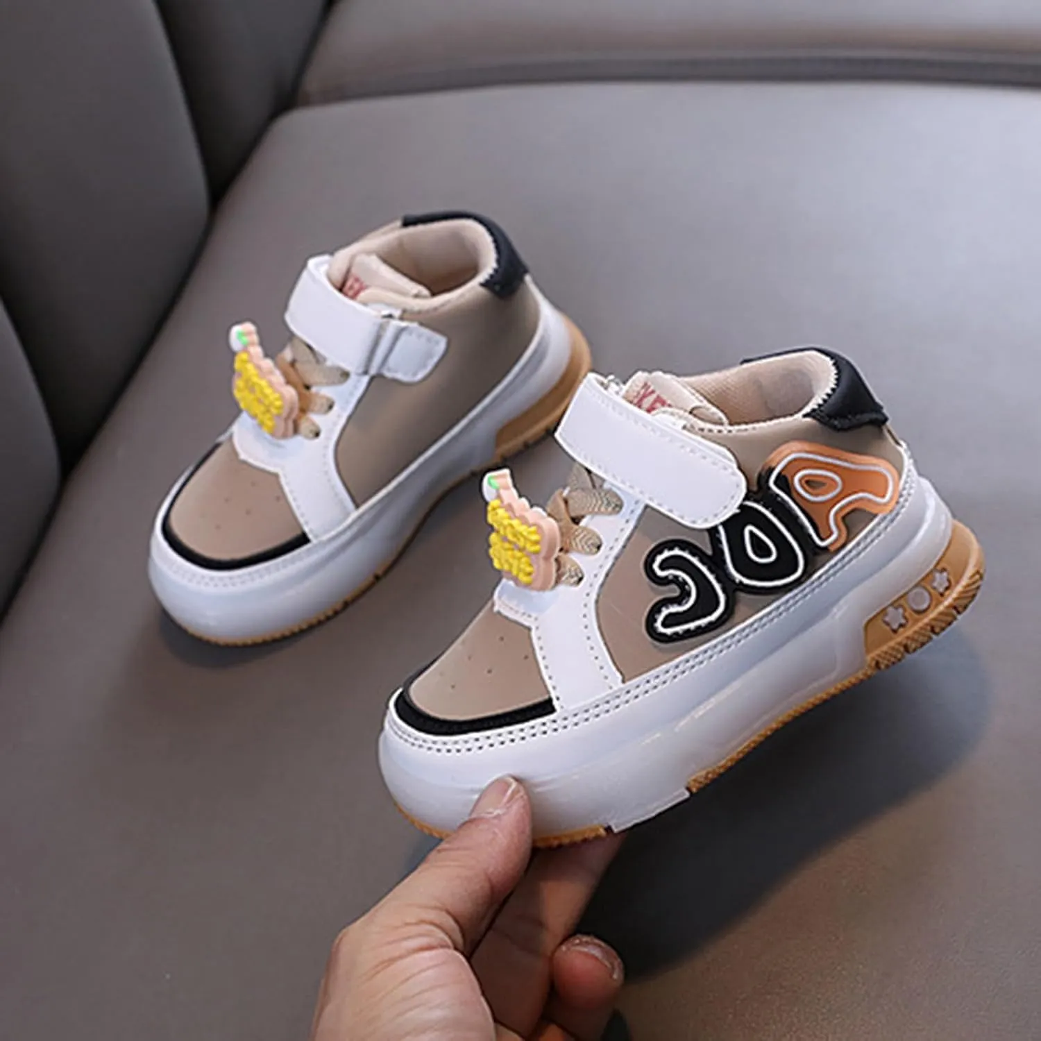 Infant Toddler LED Sneakers Boys Girls Light Up Breathable Lightweight Soft Sole Cute Luminous Shoes for Tennis