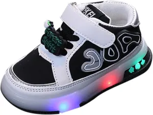 Infant Toddler LED Sneakers Boys Girls Light Up Breathable Lightweight Soft Sole Cute Luminous Shoes for Tennis