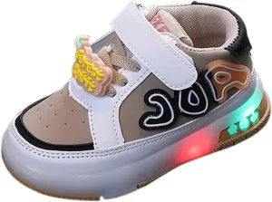 Infant Toddler LED Sneakers Boys Girls Light Up Breathable Lightweight Soft Sole Cute Luminous Shoes for Tennis