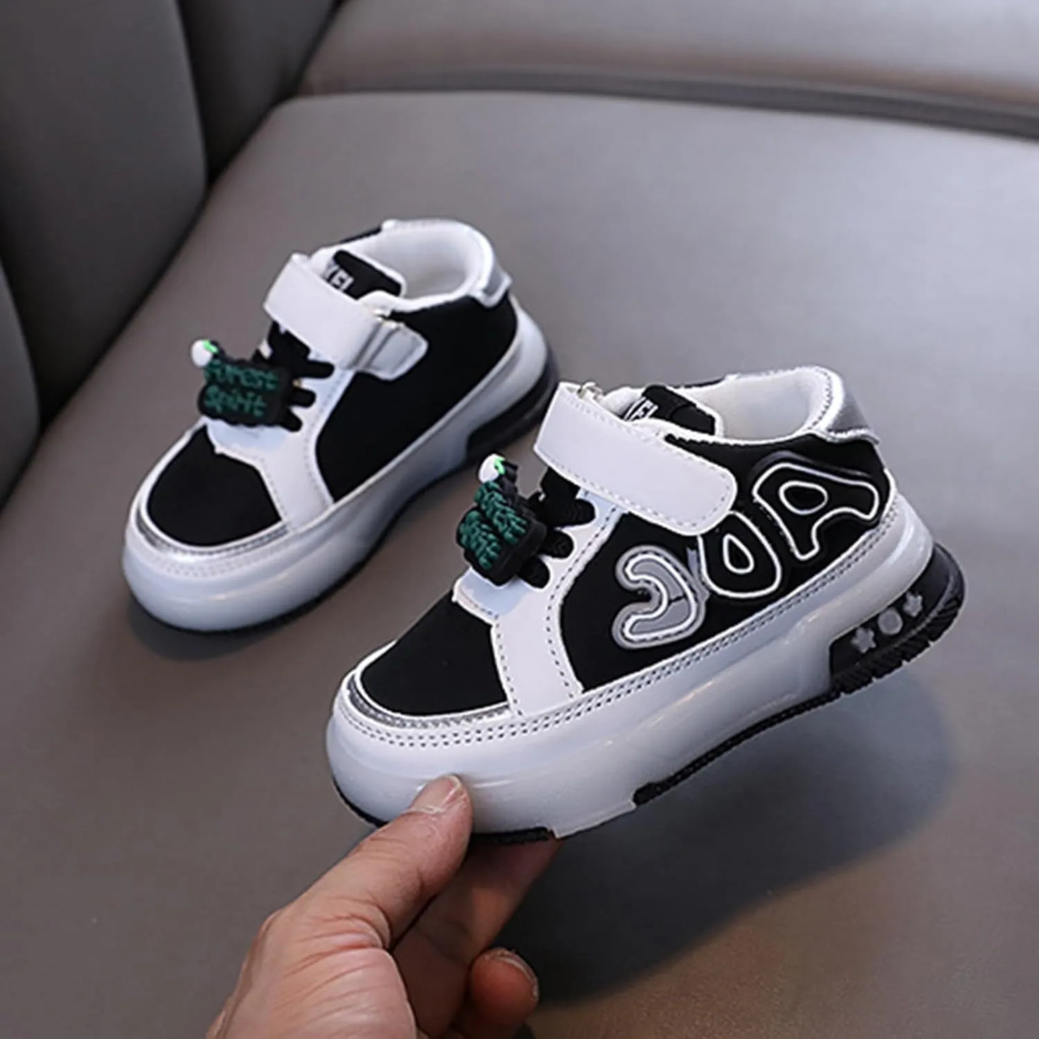 Infant Toddler LED Sneakers Boys Girls Light Up Breathable Lightweight Soft Sole Cute Luminous Shoes for Tennis