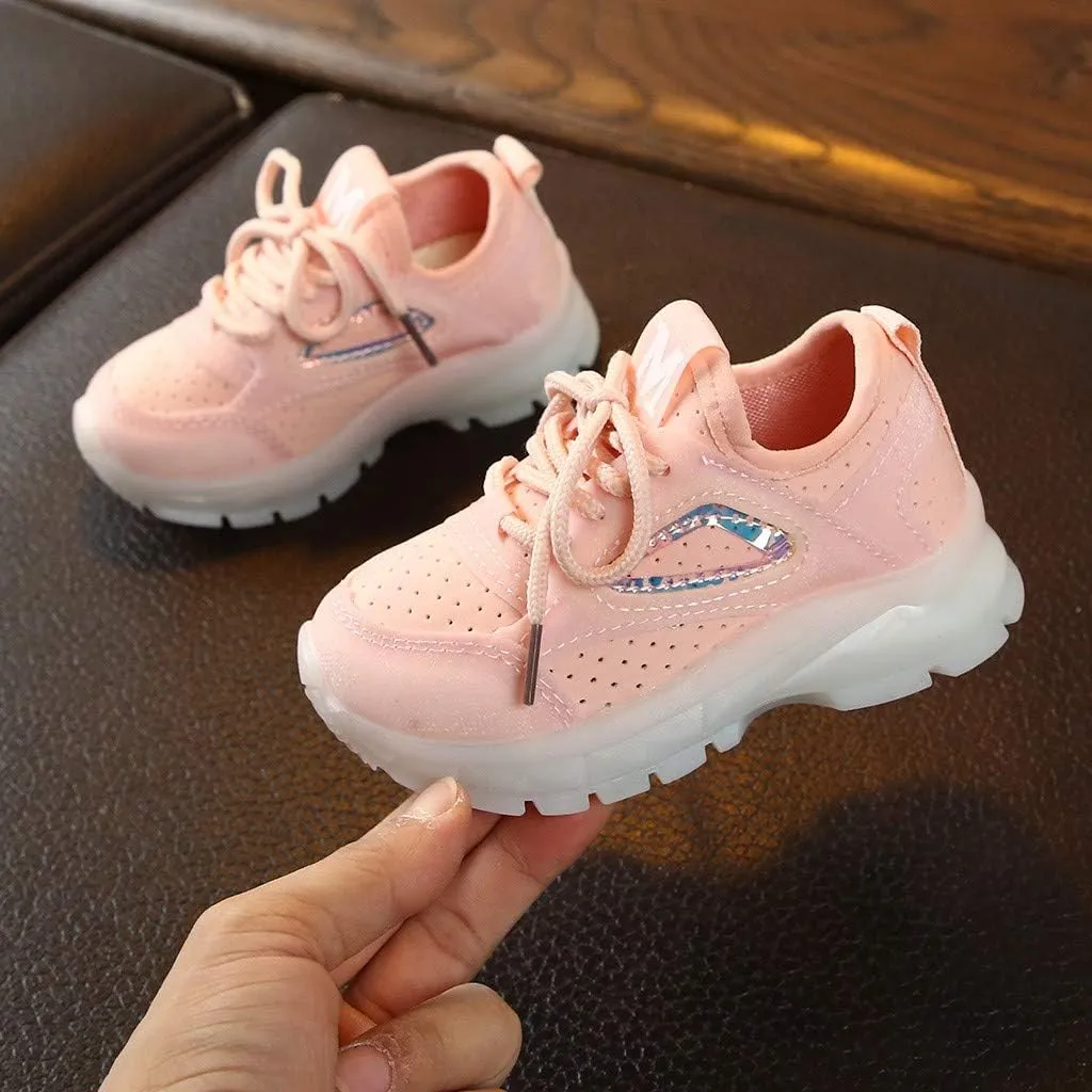 IWIHMIV Boys Girls Luminous Shoes Outdoor Sport Shoe for Kid Breathable Running Tennis Walking Shoes for Toddler