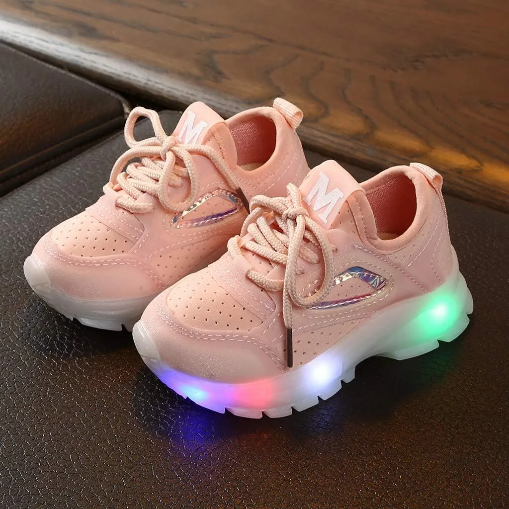 IWIHMIV Boys Girls Luminous Shoes Outdoor Sport Shoe for Kid Breathable Running Tennis Walking Shoes for Toddler