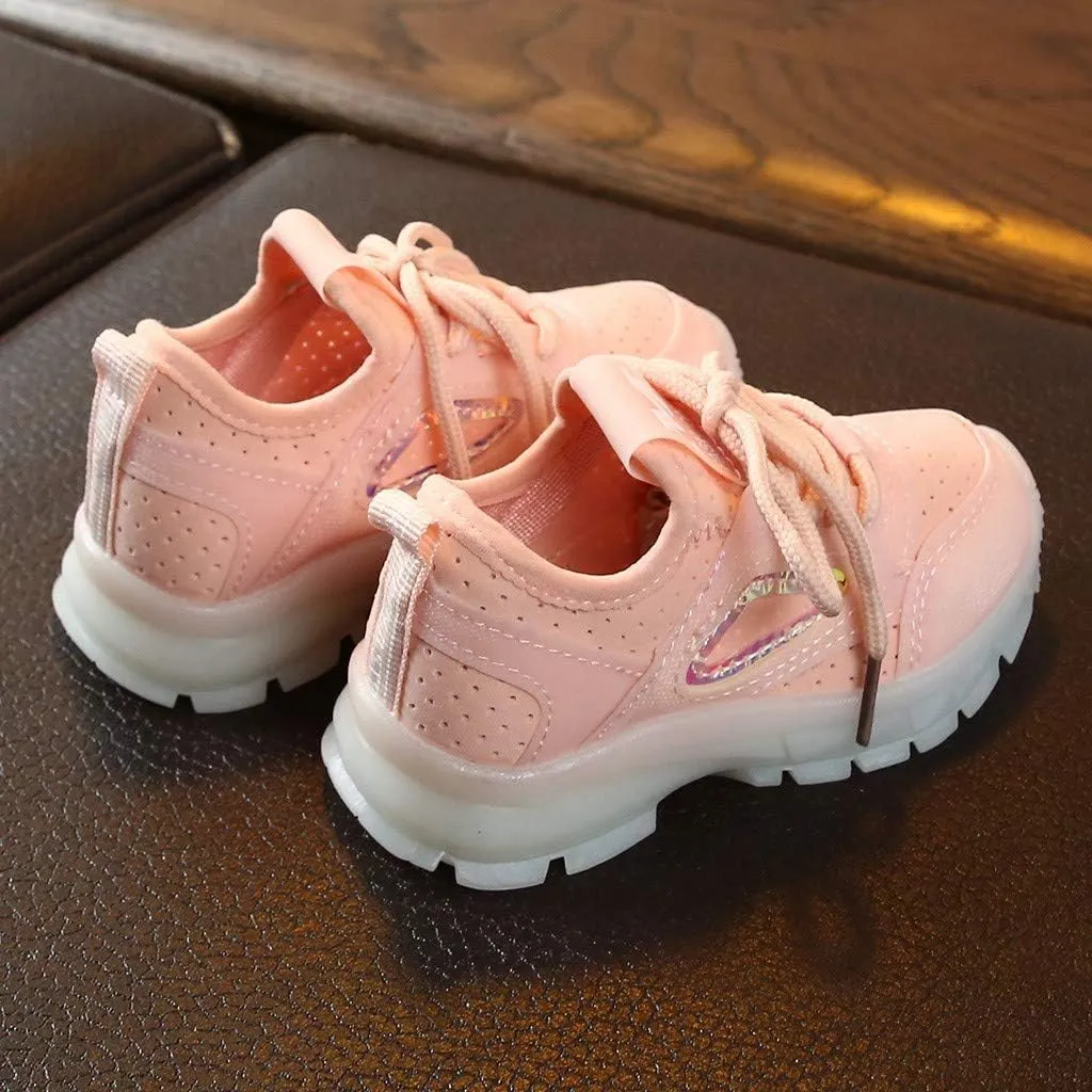 IWIHMIV Boys Girls Luminous Shoes Outdoor Sport Shoe for Kid Breathable Running Tennis Walking Shoes for Toddler