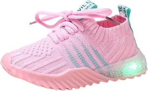 IWIHMIV Kids Tennis Running Shoes Luminous Athletic Lightweight Sports Walking for Boys Girls Basketball Shoes