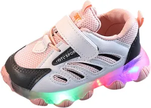 IWIHMIV LED Light Luminous Shoes for Boys Girls Boys Lightweight Tennis Running Shoes for Toddler