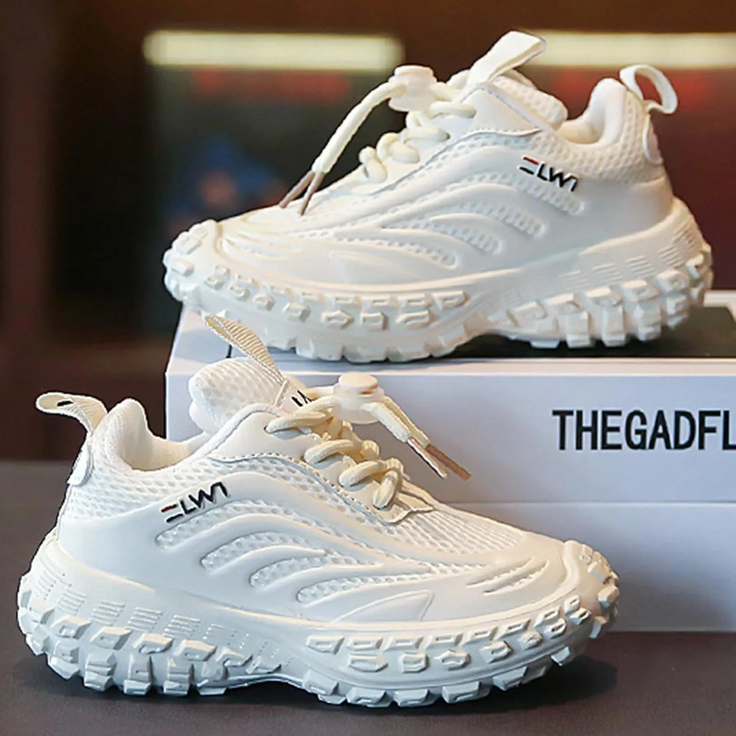 IWIHMIV Running Shoes for Kids Sneakers Boys Girls Tennis Shoes for Running Athletic Sports Lightweight Breathable Walking Shoes