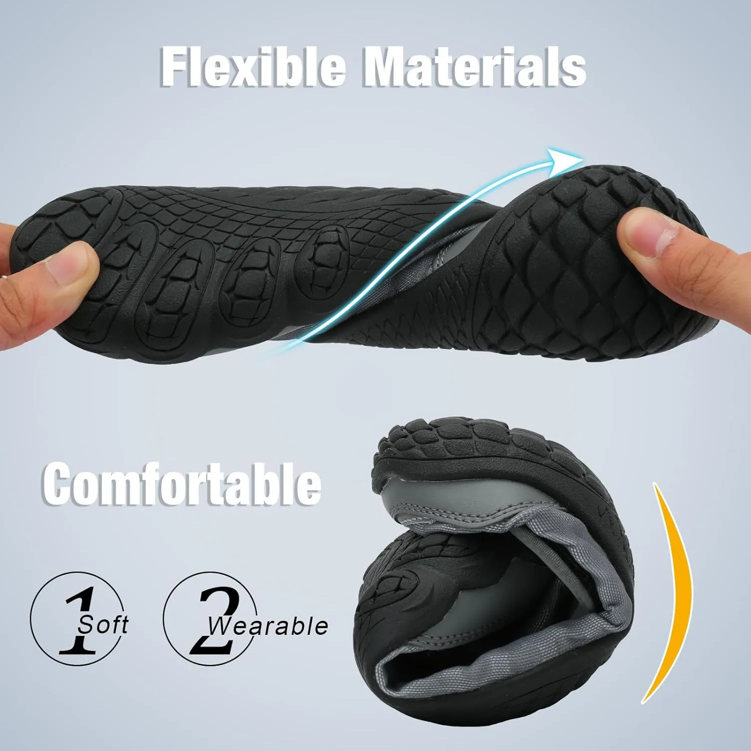 JIASUQI Water Shoes for Men Women Barefoot Swim Beach Shoes Quick Dry Water Sandals Sneakers for Adults