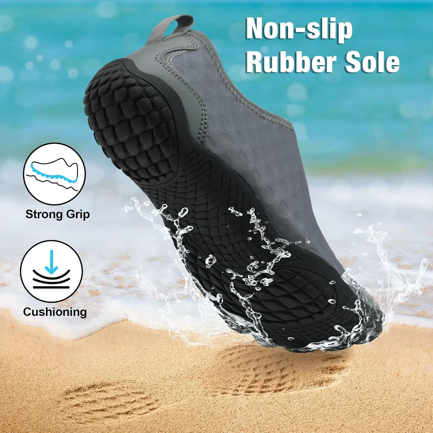 JIASUQI Water Shoes for Men Women Barefoot Swim Beach Shoes Quick Dry Water Sandals Sneakers for Adults