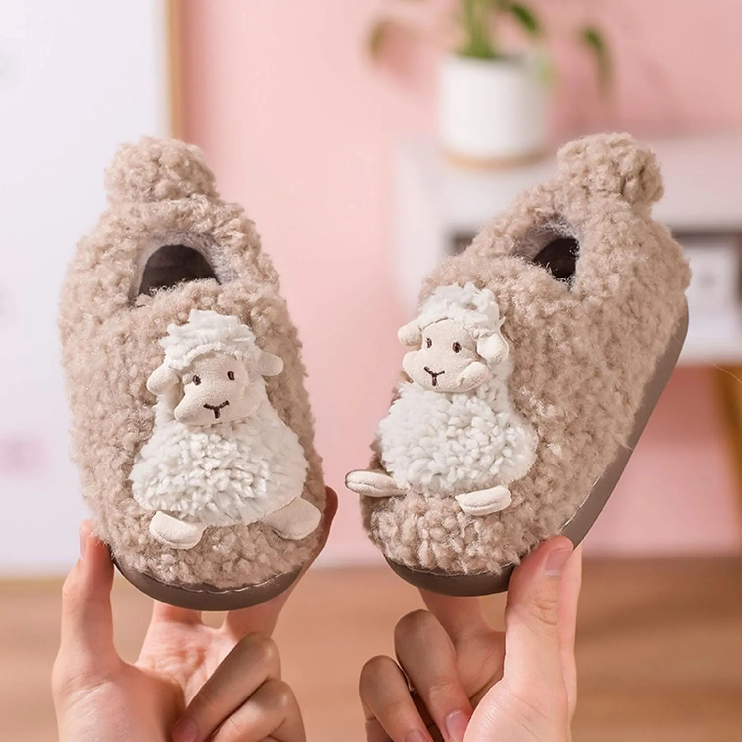 Kid Fuzzy Slippers Autumn And Winter Cute Boys And Girls Slippers Flat Bottom Soft And Comfortable Girls Slippers Summer