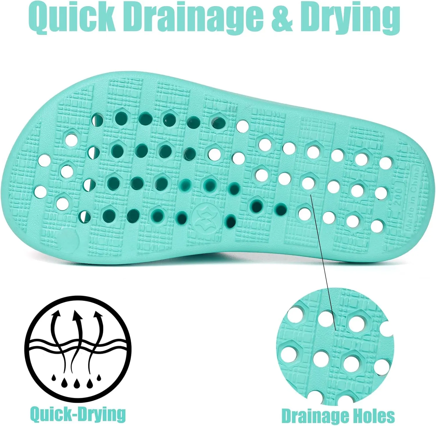 KVbabby Shower Shoes for Kids Massage Pool Slides with Arch Support Quick Drying Boys Girls Beach Sandals Non Slip Summer Bathroom Indoor House Slippers with Drain Holes