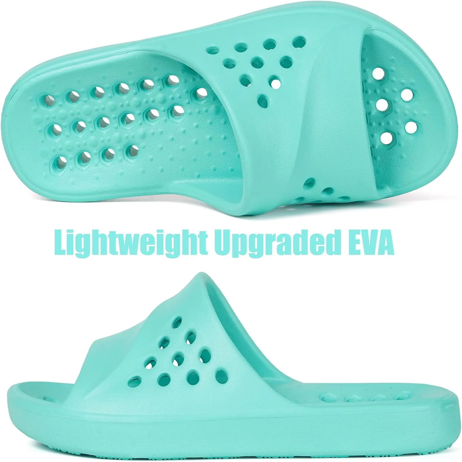 KVbabby Shower Shoes for Kids Massage Pool Slides with Arch Support Quick Drying Boys Girls Beach Sandals Non Slip Summer Bathroom Indoor House Slippers with Drain Holes