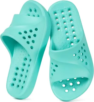 KVbabby Shower Shoes for Kids Massage Pool Slides with Arch Support Quick Drying Boys Girls Beach Sandals Non Slip Summer Bathroom Indoor House Slippers with Drain Holes