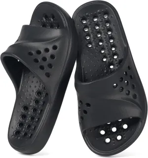 KVbabby Shower Shoes for Kids Massage Pool Slides with Arch Support Quick Drying Boys Girls Beach Sandals Non Slip Summer Bathroom Indoor House Slippers with Drain Holes