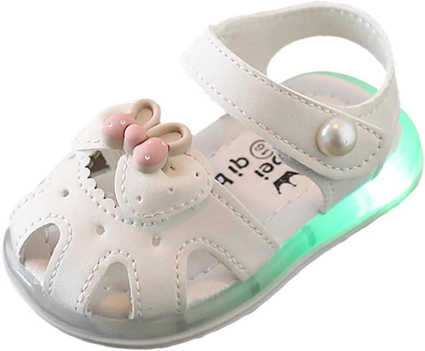 Light Up Sandals for Baby Girl Boy Cute Luminous Closed Toe Soft Sole Lightweight Breathable Running Sneakers