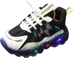 Light Up Sneakers Kids Toddler Boys Girls Breathable Soft Sole Athletic Sport Shoes Luminous Flashing Sneakers