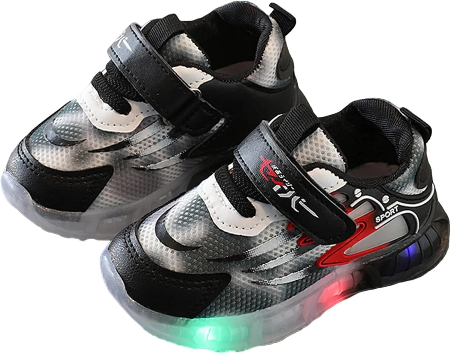 Light Up Toddler Shoes Casual Breathable Non-Slip Unisex Luminous Sneakers for Girls Boys Lightweight Tennis Shoes