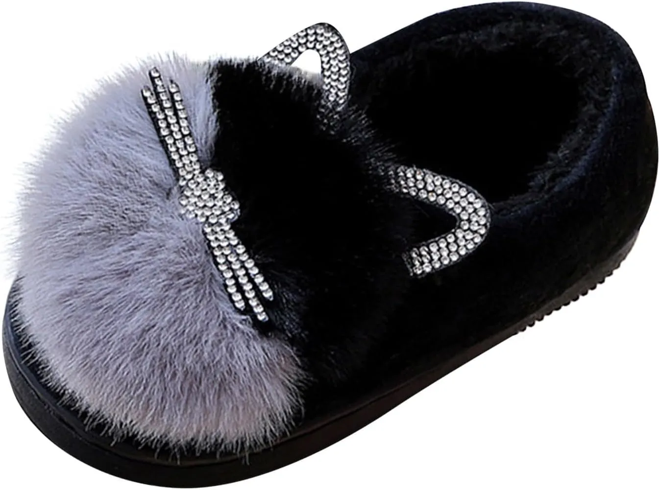 Little Boys House Slippers, Kids Cute Cat Warm Slip On Home Slippers Winter Non Slip Indoor Cotton Slippers