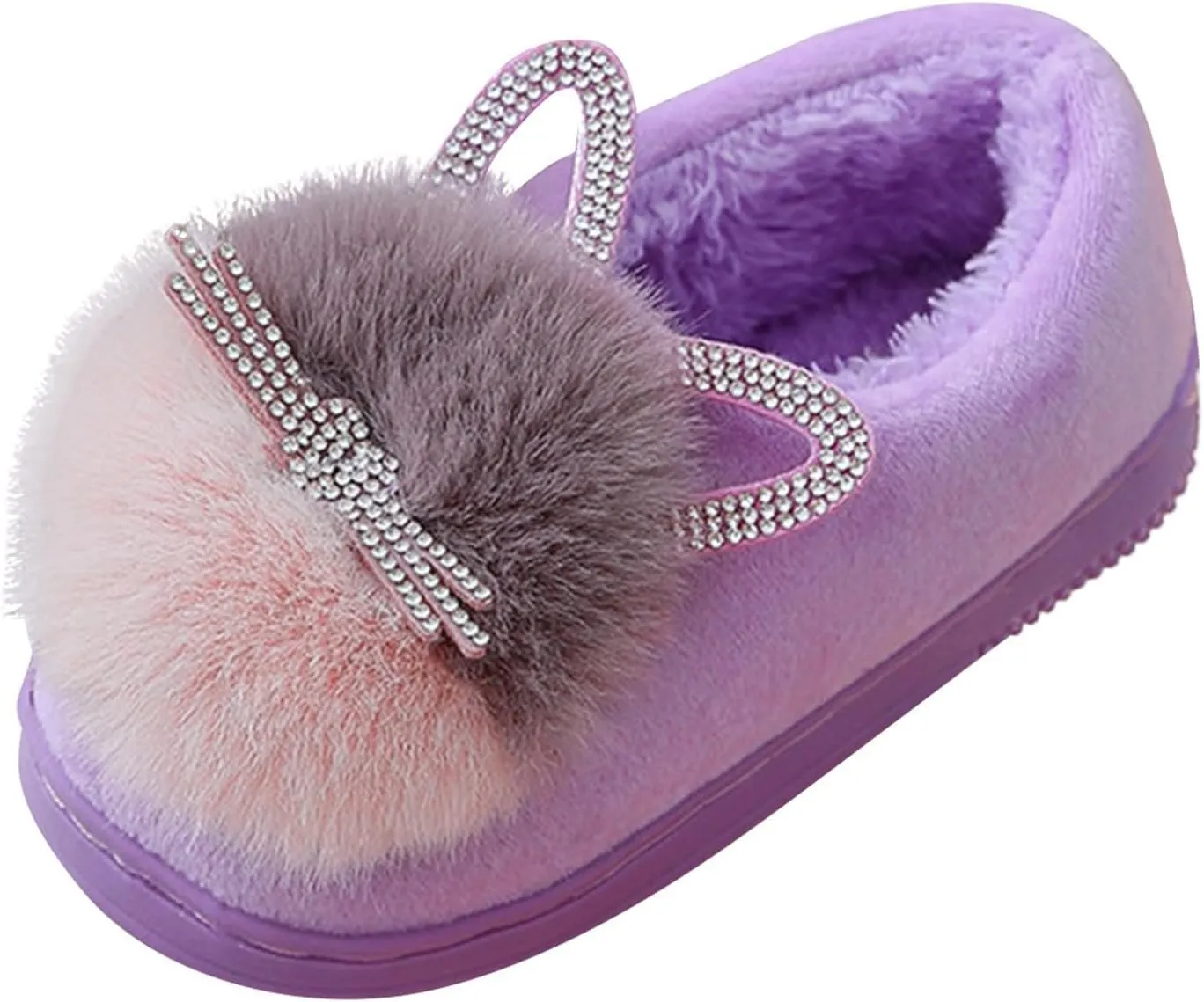 Little Boys House Slippers, Kids Cute Cat Warm Slip On Home Slippers Winter Non Slip Indoor Cotton Slippers