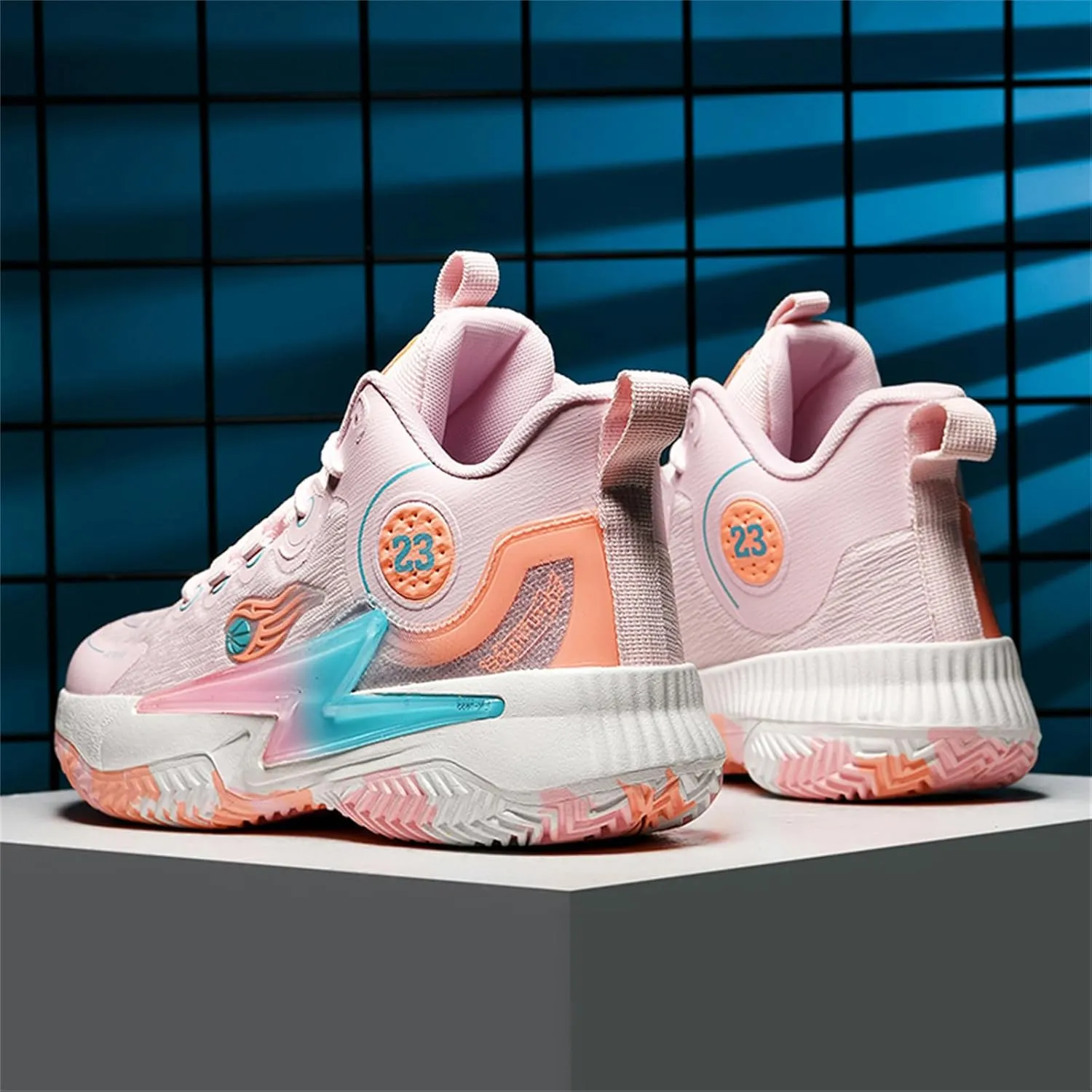 Men??S 23 High Top Basketball Shoes with Arch Support Lace Up Fashion Graffiti Style Sports Shoes Light Tennis Shoes Actual Combat Shoes Outdoor Sneakers
