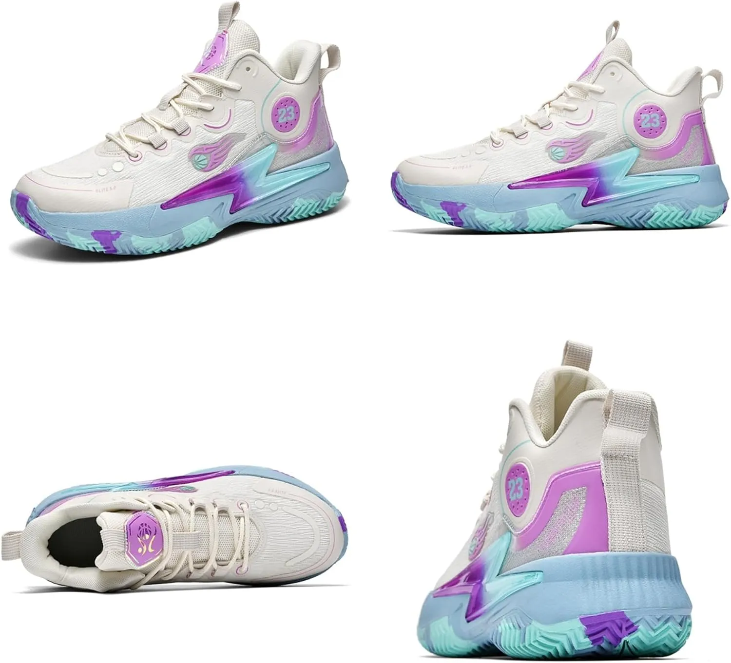 Men??S 23 High Top Basketball Shoes with Arch Support Lace Up Fashion Graffiti Style Sports Shoes Light Tennis Shoes Actual Combat Shoes Outdoor Sneakers