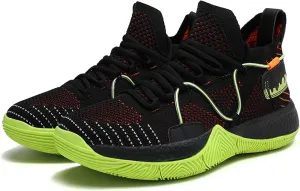 Mens And Womens mesh Fabric Breathable Basketball Sneakers Mid Top Lace Up Upper For Casual Sneakers Comfortable And Non Slip Baseball Sneakers Park Walking Shoes Badminton Volleyball Table Tennis