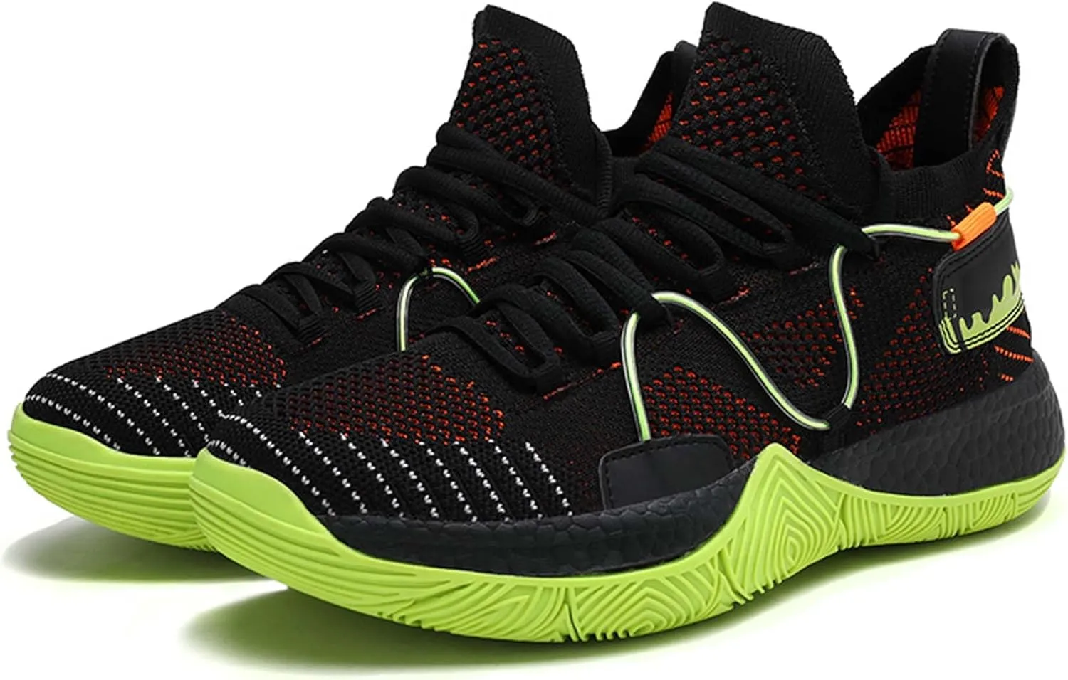 Mens And Womens mesh Fabric Breathable Basketball Sneakers Mid Top Lace Up Upper For Casual Sneakers Comfortable And Non Slip Baseball Sneakers Park Walking Shoes Badminton Volleyball Table Tennis
