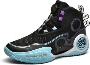 Mens Basketball Shoes Non Slip Sneakers Professional Basketball Sports Shoes for Men Running Shoes (Black,8.5)