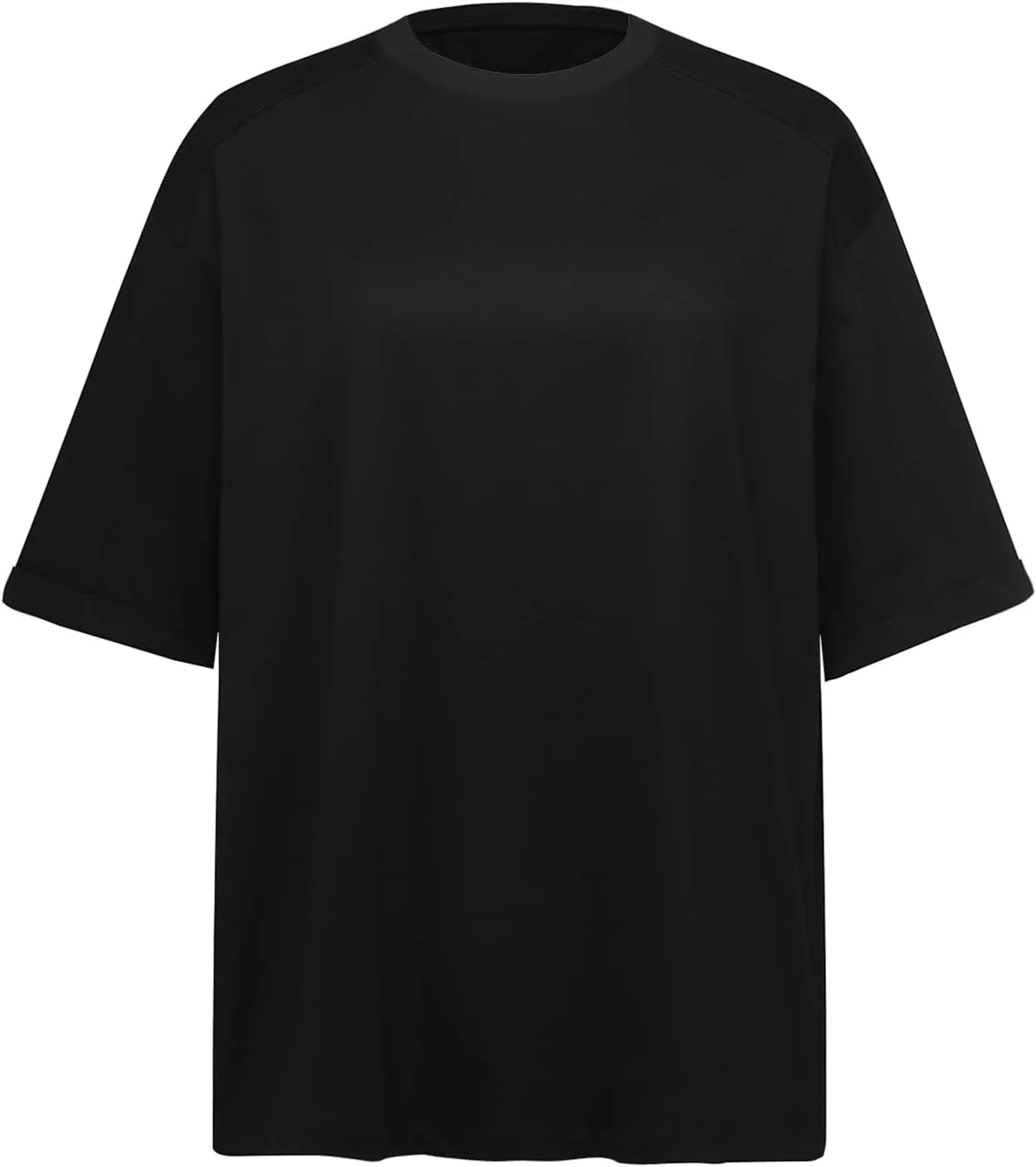 Men's Cotton T-Shirts Oversize Unisex Loose Basic Solid Lightweight Tops