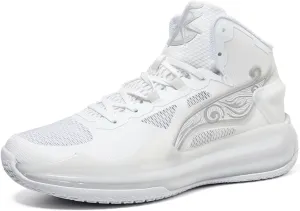 Mens Fashion Breathable Mesh High Top Lace Up Basketball Shoes Non Slip Lightweight Sport Sneakers for Walking Running Tennis Volleyball