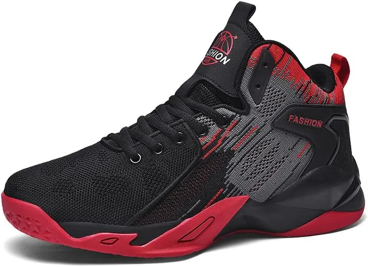 Mens High Top Basketball Shoes Fashion Running Sport Shoes Breathable Non-Slip Outdoor Casual Walk Athletic Basketball Sneakers