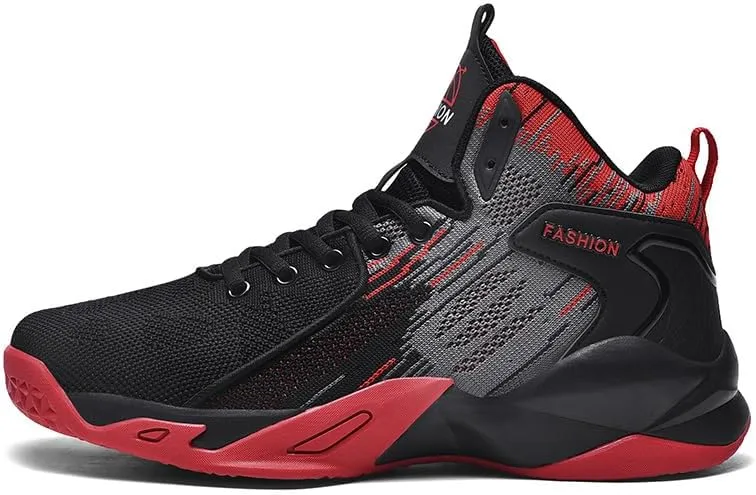 Mens High Top Basketball Shoes Fashion Running Sport Shoes Breathable Non-Slip Outdoor Casual Walk Athletic Basketball Sneakers